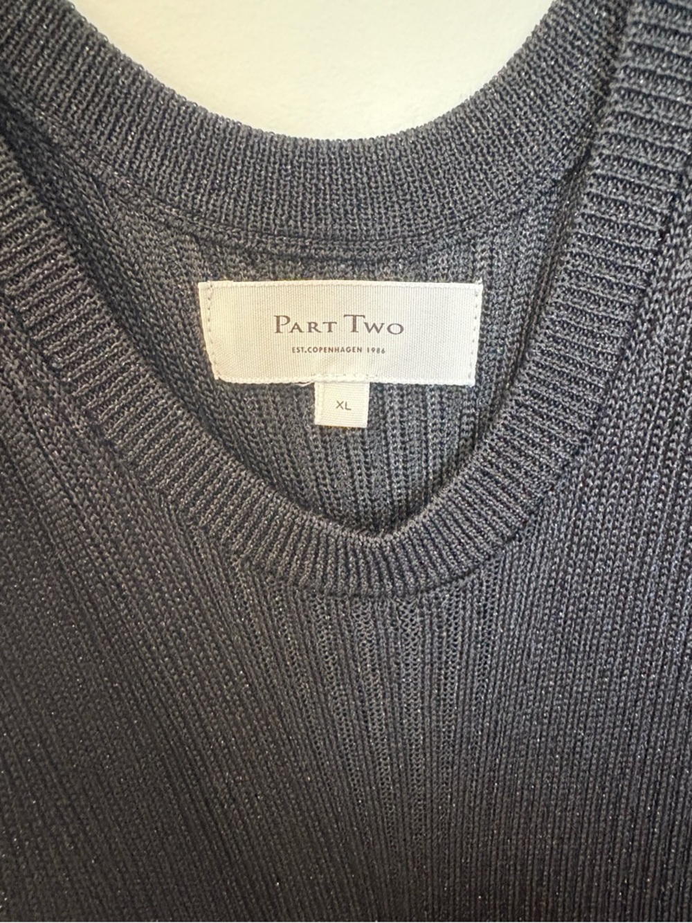 Part Two Black Ribbed Knit Tank – Size XL - Picture 3 of 4
